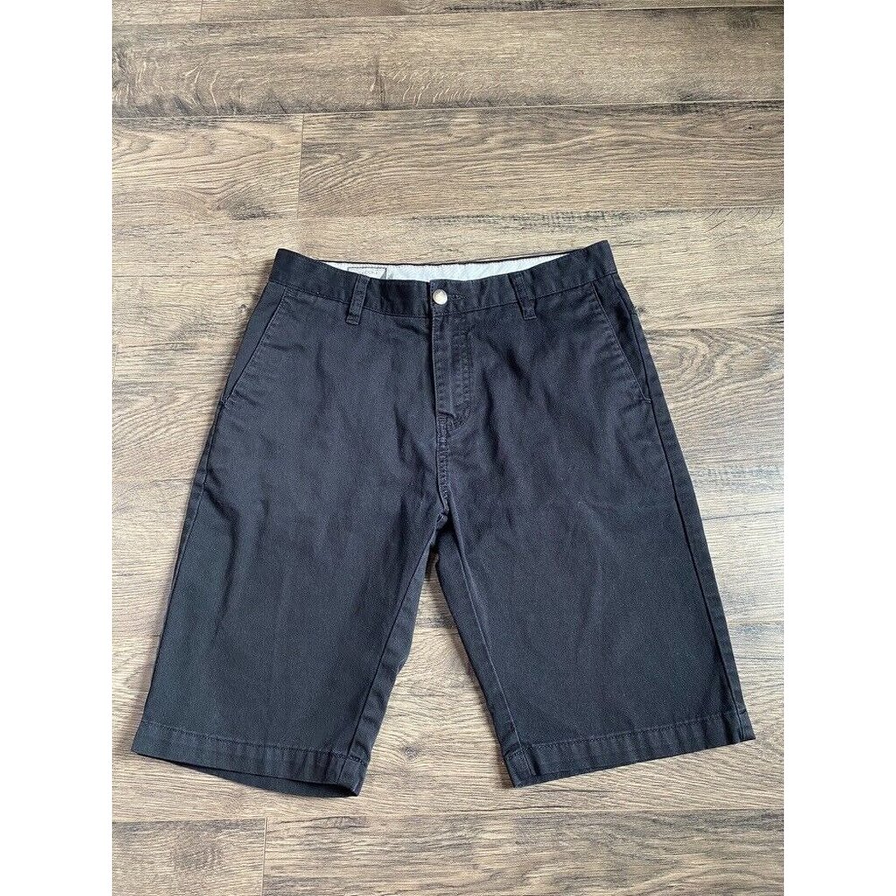 EUC Mens Volcom vmonty shorts stretch chino flat front black size 28